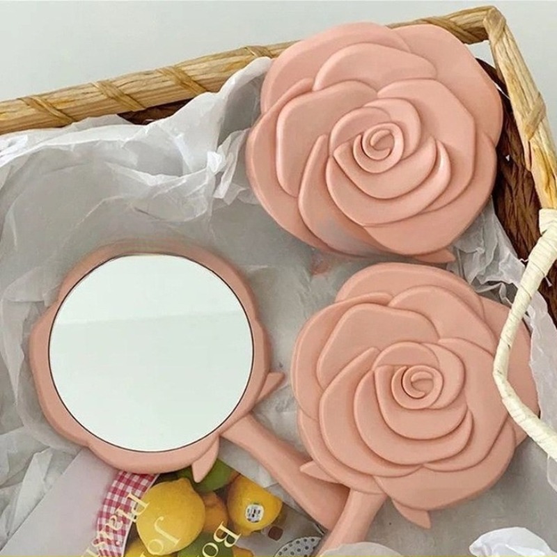 Beauty Flower Makeup - Taşınabilir Kadın Gül Makyaj Aynası El