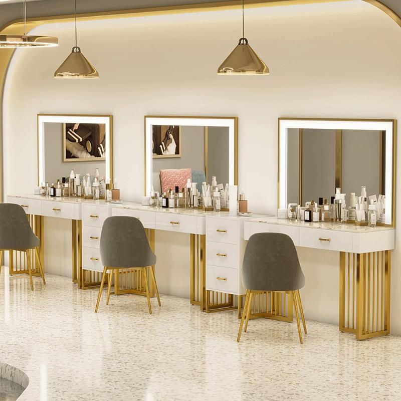 Beauty And Makeup Studio - Profesyonel mağazalar için şifonyer, lambalı hafif