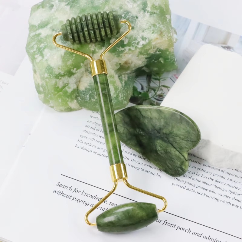 Jade Roller Gua Sha - Yeşim Taşı Masaj Aleti ve Gua