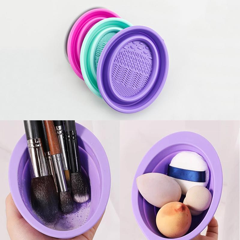 Beauty Makeup Background - Yumuşak Silikon Makyaj Fırça Temizleyici Katlanır
