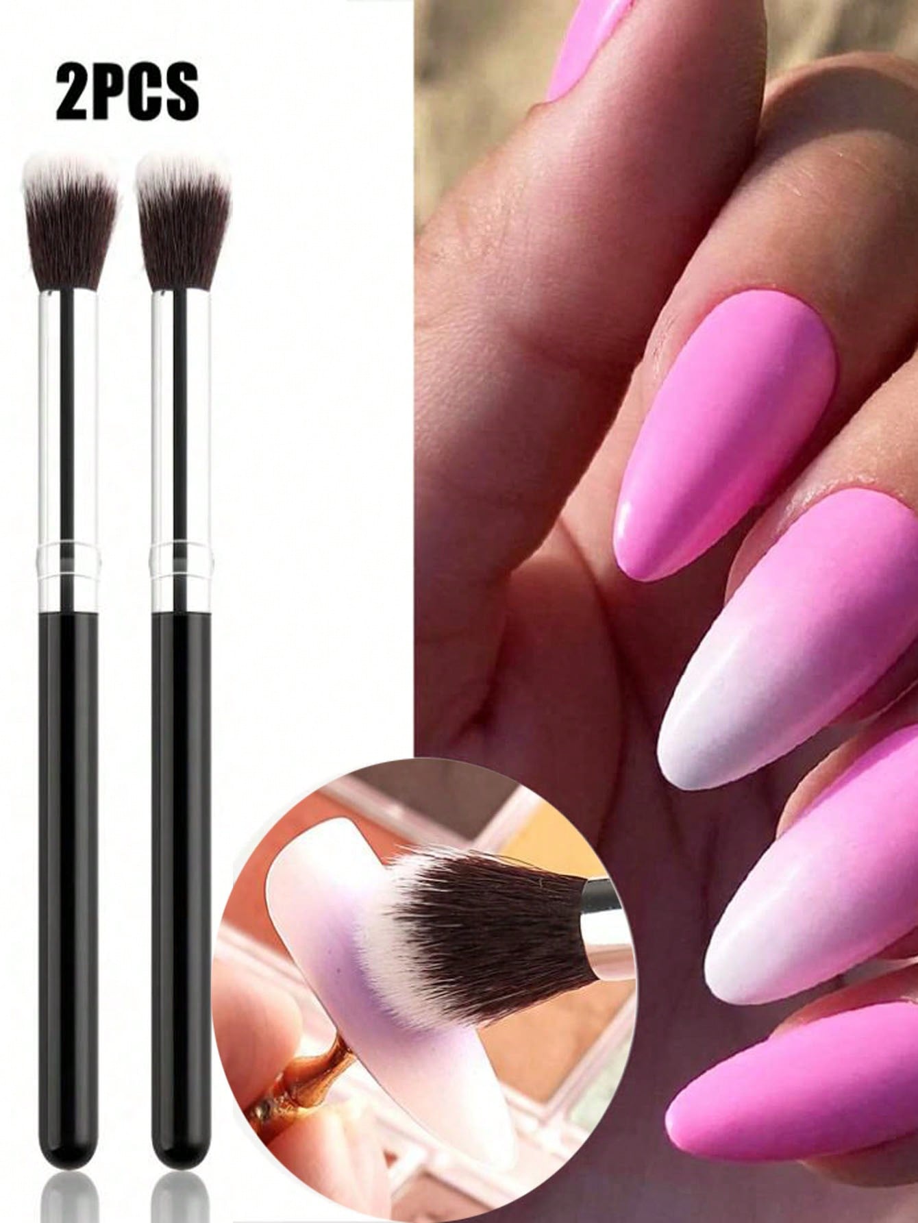 Beauty Makeup Background - 2 Adet Ombre Tırnak Resim Fırça