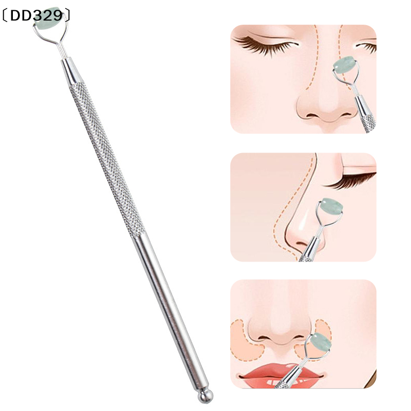 Jade Roller Gua Sha - Göz Kırışıklık Karşıtı Doğal Yeşim Rulo