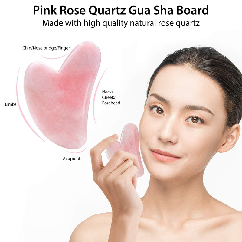 Doğal gül kuvars yeşim rulo Gu - Jade Roller Gua Sha incelemesi ve fiyatı