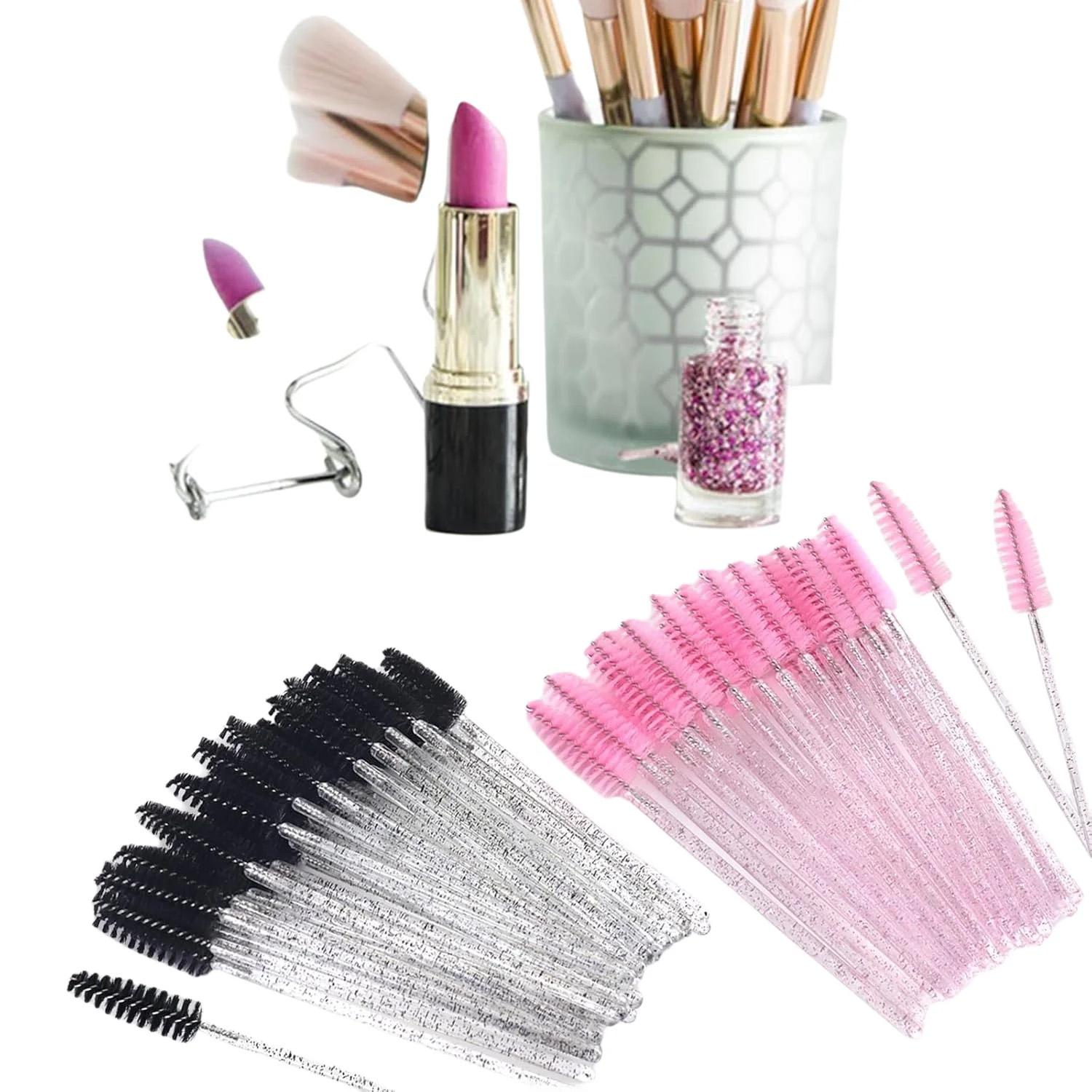 500 adet Kirpik Fırçaları Değn - Beauty Makeup Background incelemesi ve fiyatı