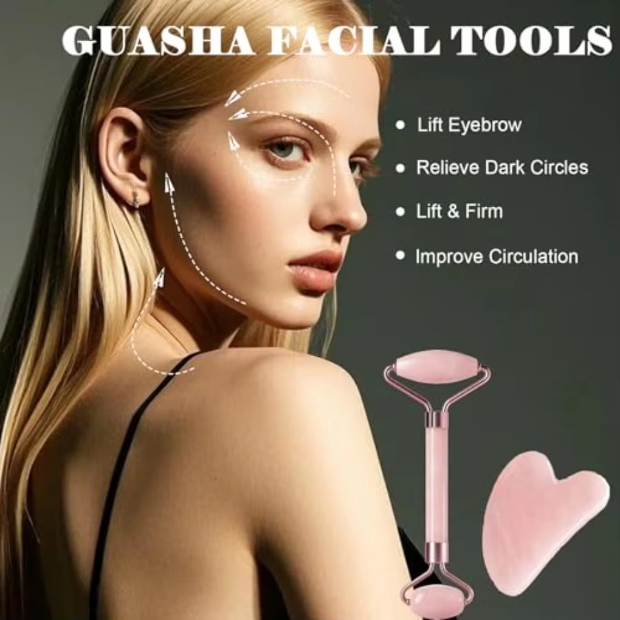 2 Parçalı Yüz Silindiri Seti,  - Jade Roller Gua Sha incelemesi ve fiyatı