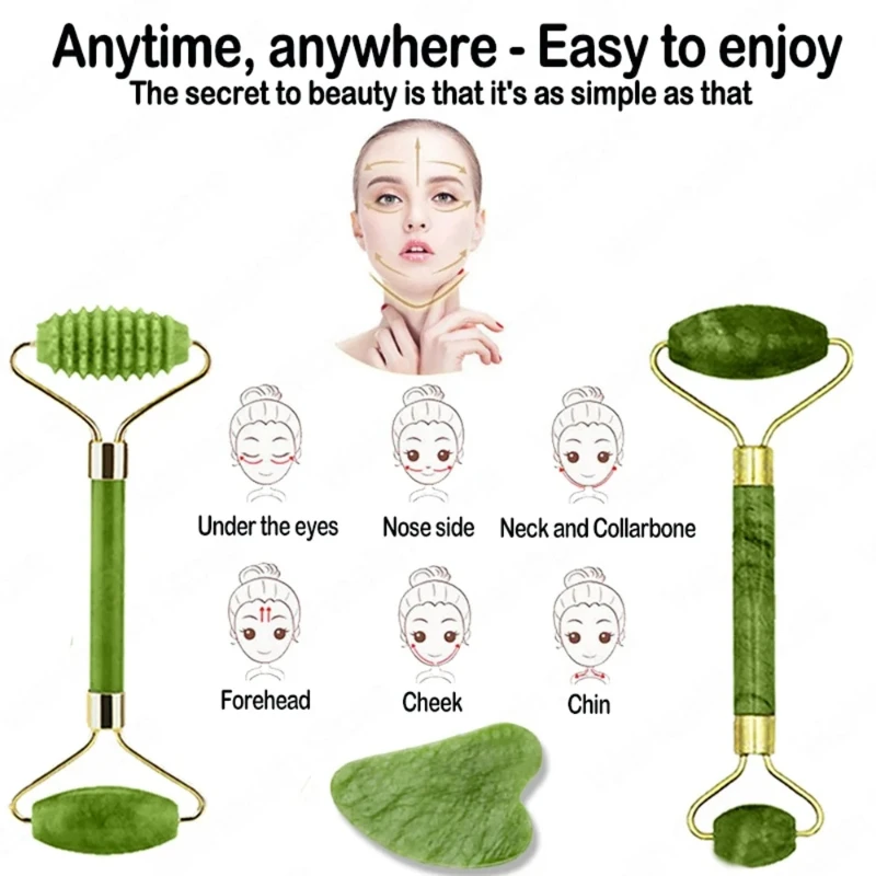 Doğal Yeşim Rulo Yüz Gua Sha D - Jade Roller Gua Sha incelemesi ve fiyatı